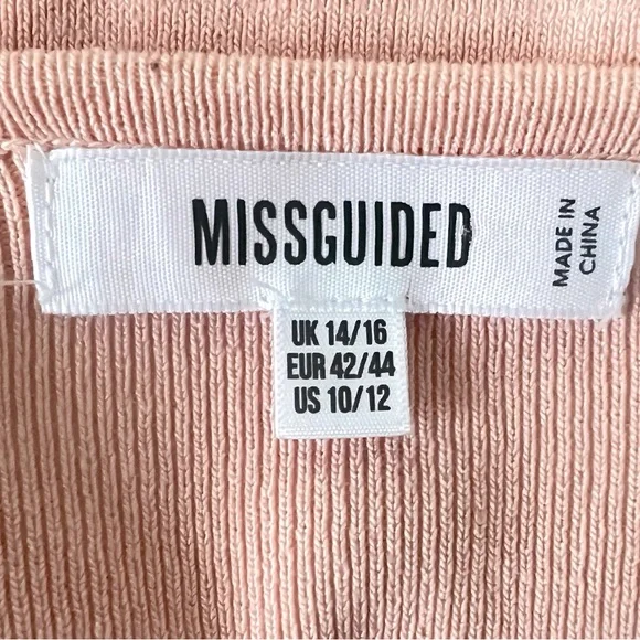 MISSGUIDED new Pink True Wrap Around Straps Crop Balloon Sleeves Knit Top 10/12 - Picture 16 of 16